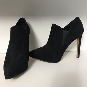 Sued black booties